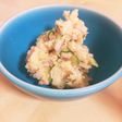 スパムでピンクに♡春のポテサラ♪