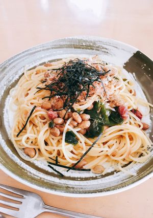 簡単!和風納豆パスタ-レシピのメイン写真