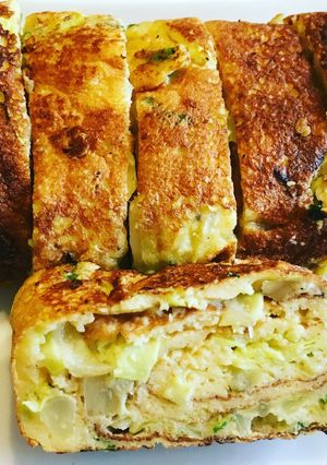 お好み焼き味のはんぺん入りふわふわ卵焼き-レシピのメイン写真