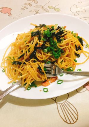 鮭とわかめの和風パスタ-レシピのメイン写真