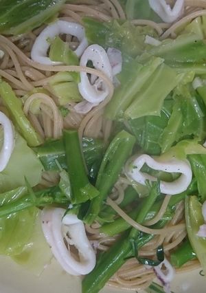 イカとキャベツのスパゲティー-レシピのメイン写真