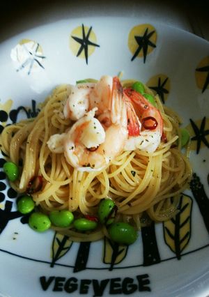 海老と枝豆のペペロンチーノバジル-レシピのメイン写真