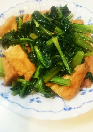厚揚げと小松菜の甘辛炒め-レシピのメイン写真