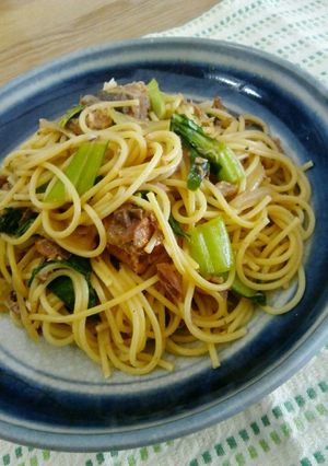 さばのみそ煮缶でチャチャッと和風パスタ♪-レシピのメイン写真