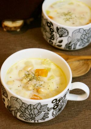 ツナと大豆のミルクスープ-レシピのメイン写真