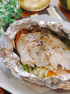 フライパンde♡白身魚と野菜のホイル焼き-レシピのメイン写真