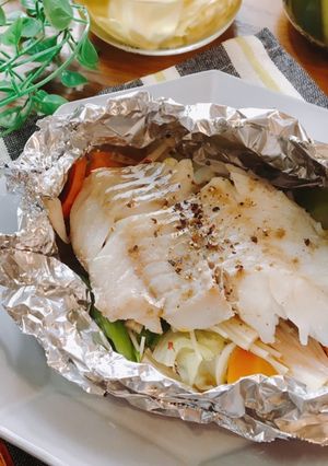 フライパンde♡白身魚と野菜のホイル焼き-レシピのメイン写真
