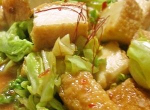厚揚げときゃべつの甘ピリ辛味噌炒め-レシピのメイン写真