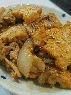簡単!節約!厚揚げと豚肉の炒め物-レシピのメイン写真