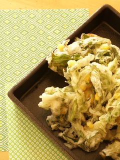 捨てちゃやーよキャベツの外葉でかき揚げ-レシピのメイン写真