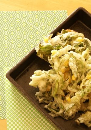 捨てちゃやーよキャベツの外葉でかき揚げ-レシピのメイン写真