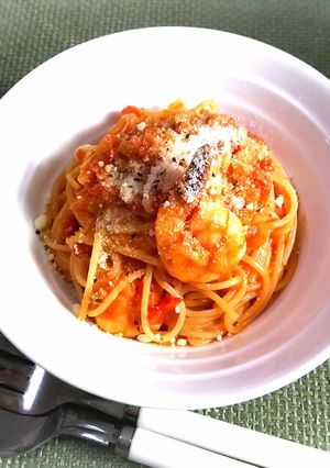 海老のトマトクリームチーズパスタ！-レシピのメイン写真
