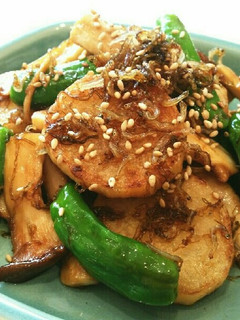 簡単♡焼き長いもとエリンギのじゃこ和え♡-レシピのメイン写真