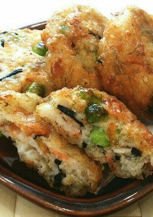 簡単♡お魚すり身で枝豆ひじきのねり天♡-レシピのメイン写真