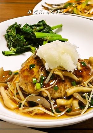 きのこ餡かけ✿ヘルシー和風ハンバーグ-レシピのメイン写真
