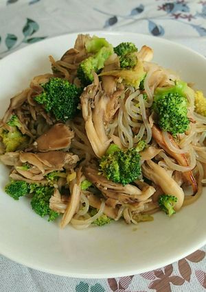 簡単 舞茸とブロッコリーのしらたきパスタ-レシピのメイン写真