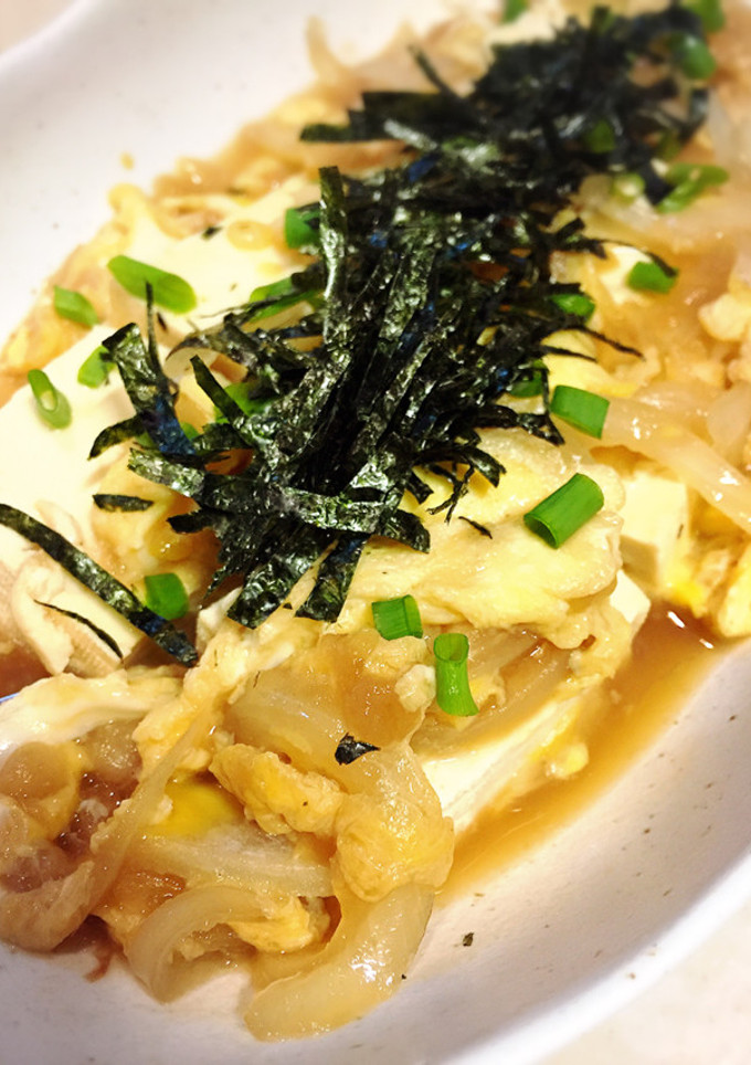 簡単♡豆腐と揚玉の卵とじ♪おつまみにも☆-レシピのメイン写真