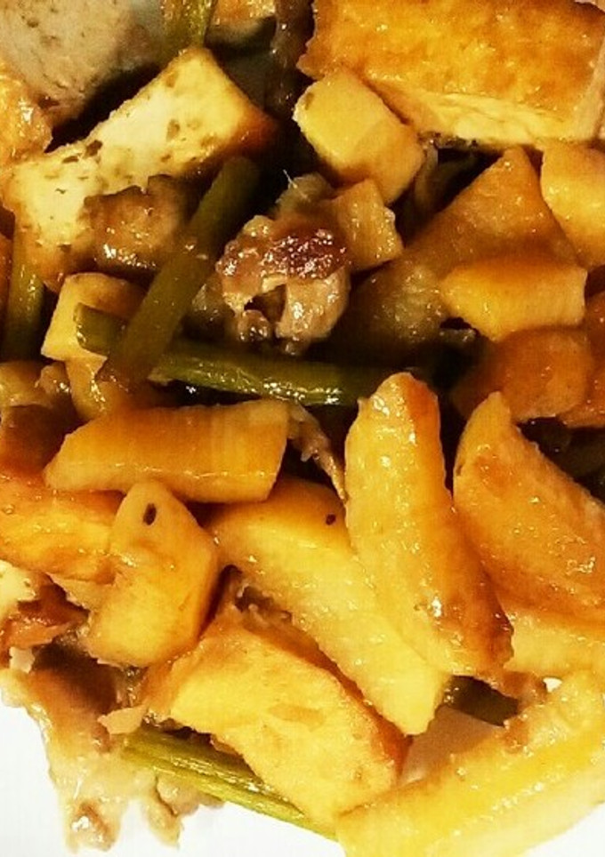 長芋、厚揚げ、豚肉の甘辛炒め-レシピのメイン写真