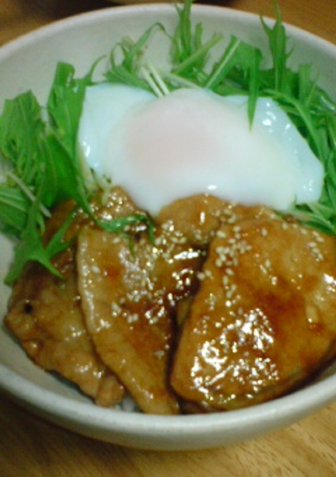 温玉のせ♪しょうが焼き丼-レシピのメイン写真
