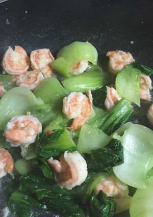 5分クック！海老とちんげん菜のアジア風味-レシピのメイン写真