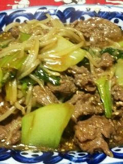 牛肉とチンゲン菜の焼き肉炒め-レシピのメイン写真