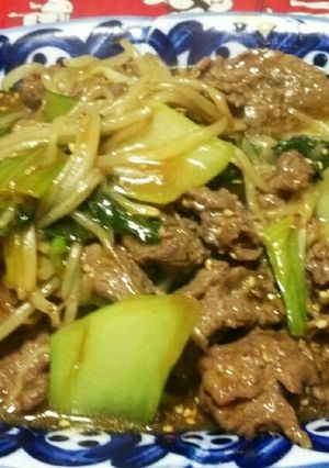 牛肉とチンゲン菜の焼き肉炒め-レシピのメイン写真