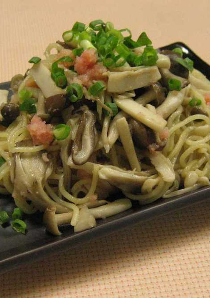 パスタ風きのことたらこの焼きそば-レシピのメイン写真