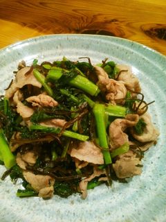 豚肉となばなの塩昆布炒め-レシピのメイン写真
