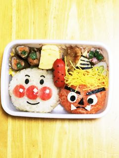 キャラ弁 アンパンマンと赤鬼-レシピのメイン写真