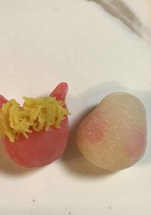 和菓子　節分 ( オニ と おたふく )-レシピのメイン写真