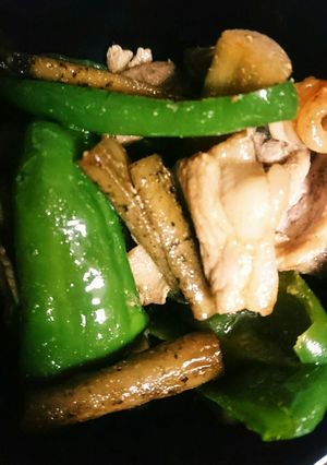レンジで！時短豚肉ごぼうピーマン炒め-レシピのメイン写真