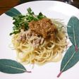 ナメコの瓶詰めとシーチキンの和風パスタ