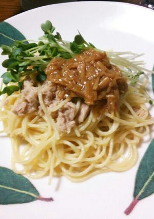 ナメコの瓶詰めとシーチキンの和風パスタ-レシピのメイン写真