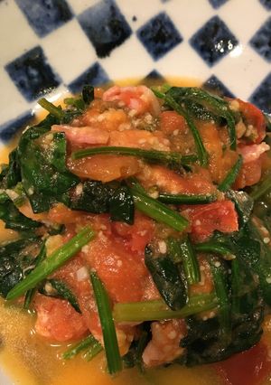 トマトとホーレン草でイタリアン炒め！-レシピのメイン写真