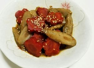 簡単副菜！金時人参と牛蒡のきんぴら風煮物-レシピのメイン写真