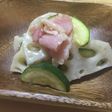 レンコンとベーコンのカニ酢炒め♫