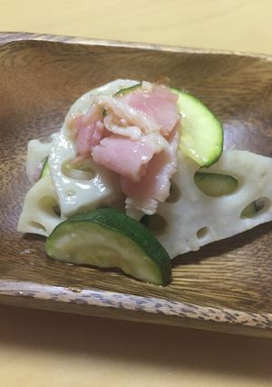 レンコンとベーコンのカニ酢炒め♫-レシピのメイン写真