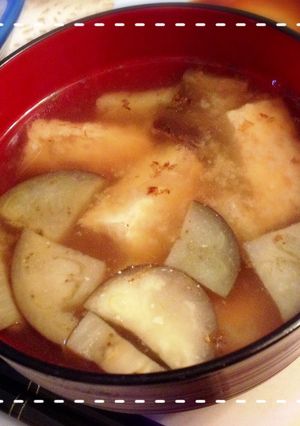簡単！茄子と生揚げのお味噌汁-レシピのメイン写真