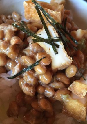 納豆とカリカリ厚揚げのご飯-レシピのメイン写真