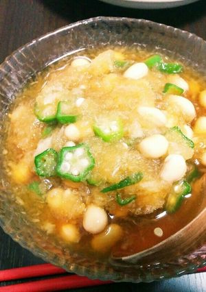 栄養満点!大豆とオクラのおろし和え-レシピのメイン写真