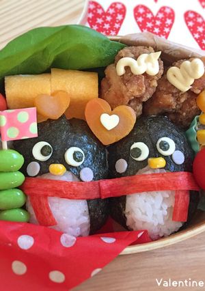 バレンタイン♡ペンギン弁当♡キャラ弁-レシピのメイン写真