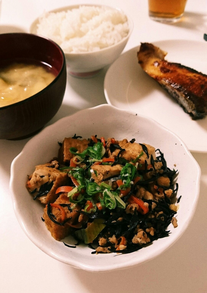 厚揚げとひじきの鶏そぼろ煮-レシピのメイン写真