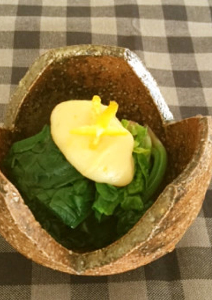 ビタミン豊富！ちぢれほうれん草のゆず味噌-レシピのメイン写真