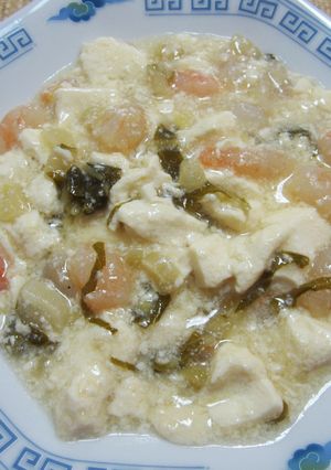 豆腐と海老のしゃくし菜炒め煮-レシピのメイン写真