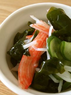 わかめとカニカマと胡瓜の昆布酢の酢の物-レシピのメイン写真