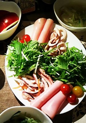 簡単水菜サラダ-レシピのメイン写真
