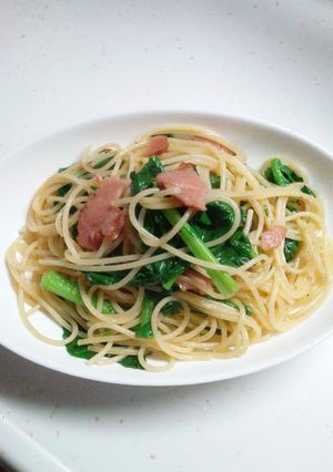 焼き豚と菜花の春パスタ-レシピのメイン写真