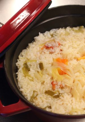 風邪ひきが作る、胃腸に優しい野菜ご飯鍋-レシピのメイン写真