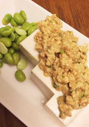 湯豆腐のタヒニそぼろ添え-レシピのメイン写真