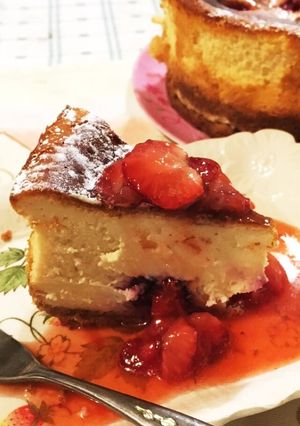 FPでチーズケーキ with 苺ソース-レシピのメイン写真